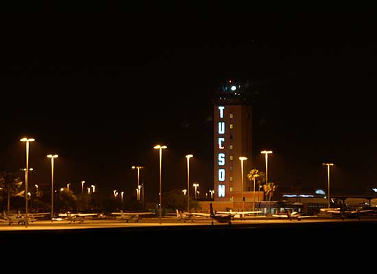 Tucson International Airport, General Aviation Apron (night)